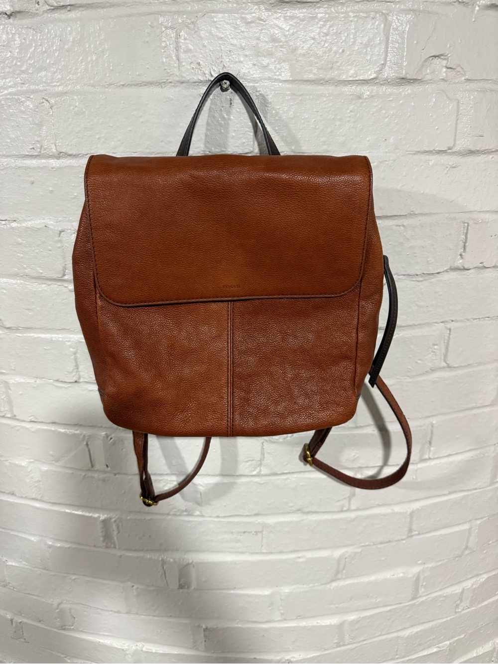 Fossil Leather Backpack - Cognac Brown